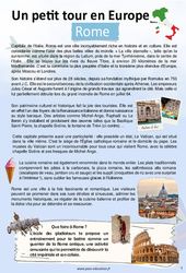 Rome – Escale 10 – Petit tour en Europe – 5ème – 4ème – 2ème semaine d’Août – Cahier de vacances – Cycle 4 – PDF à imprimer