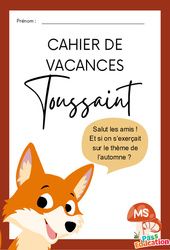 Toussaint – Cahier de vacances – MS – Maternelle – Cycle 1 – PDF à imprimer