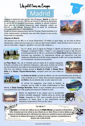 Madrid – Escale 1 – Petit tour en Europe – 4ème – Cahier de vacances de Toussaint – Cycle 4 – PDF à imprimer
