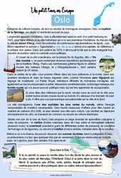 Oslo – Escale 5 – Petit tour en Europe – 5ème – 4ème – 1ère semaine de Juillet – Cahier de vacances – Cycle 4 – PDF à imprimer